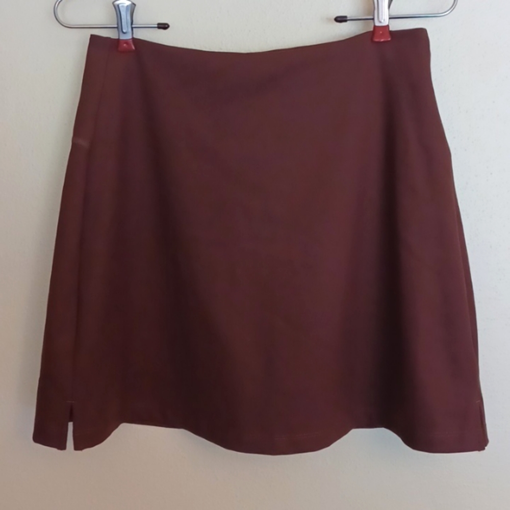 Girlfriend Collective Sport Skort Size M Brown Activewear Skirt With Shorts